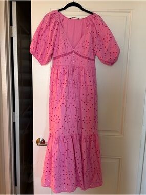 Zara Pink Eyelet Maxi Dress